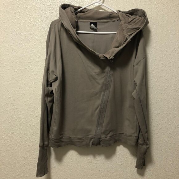 nike jacket xl gray womens fitted hooded extra large full zip solid casual tt - Picture 1 of 13
